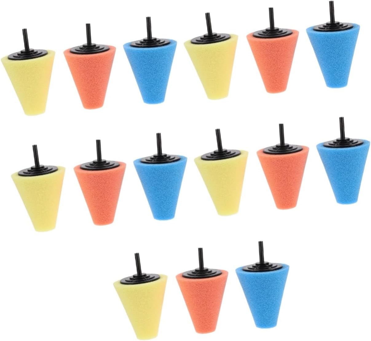 15pcs Auto Wheel Polishing Pads Versatile Drill Buffing Sponge Cones for Car Detailing for Wheels Bumpers Hard Reach Areas Reusable Easy to Electric Drills
