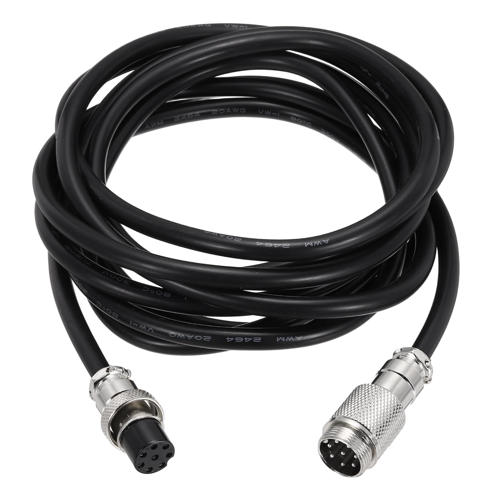 MECCANIXITY 9.9ft GX16 8 Pin Cable Male to Female Head Aviation Cordset, Panel Mount Circular Electrical Connector Adapter Female to Male 22AWG, Black