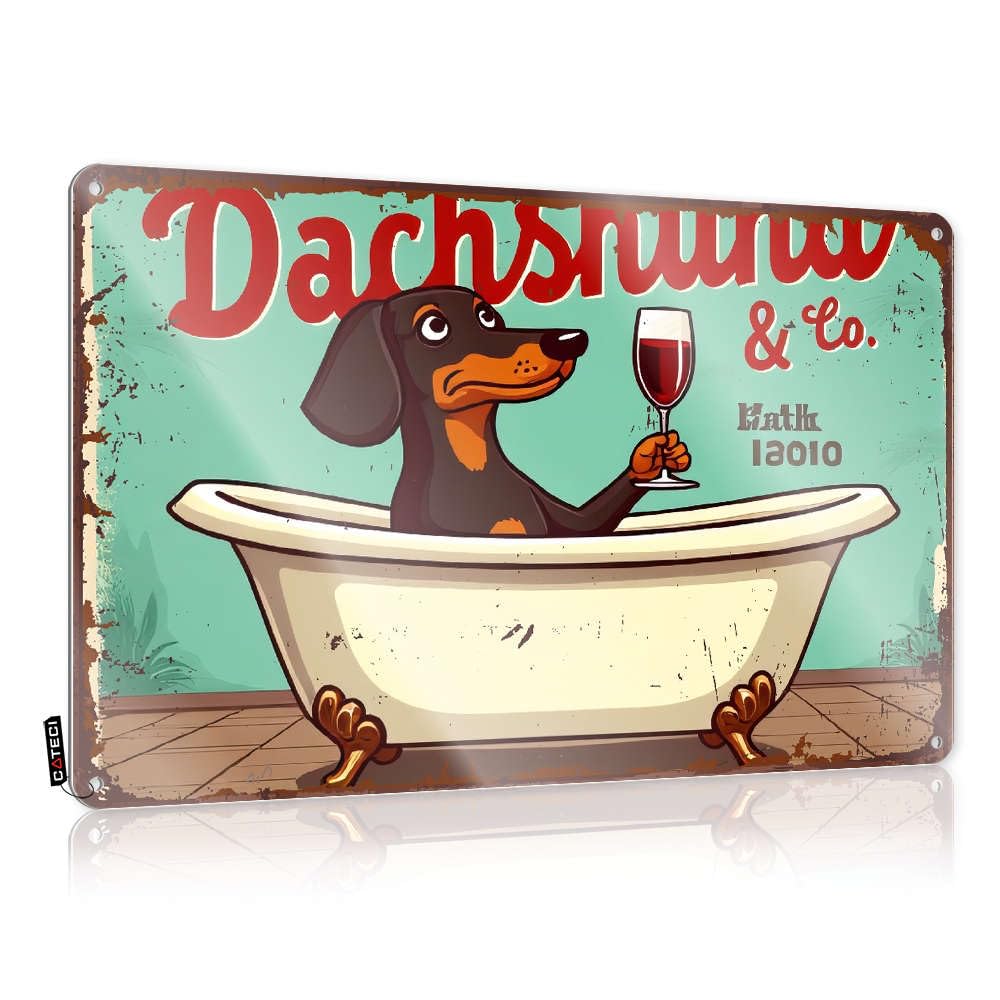 Vintage Wall Art Tapestry Wall Art - Dachshund & Co. Bath 1901 Must Haves Retro Retro Style Decoration For Street(20X30CM)
