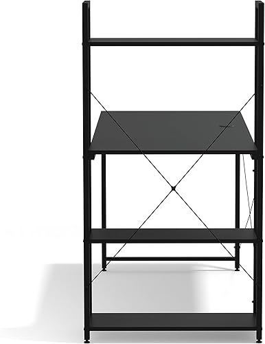 Miniatura 6 de Ames - Escritorio reversible para computadora de juegos de 55 pulgadas con estantes ajustables, escritorio de oficina en casa, gestión de cables con