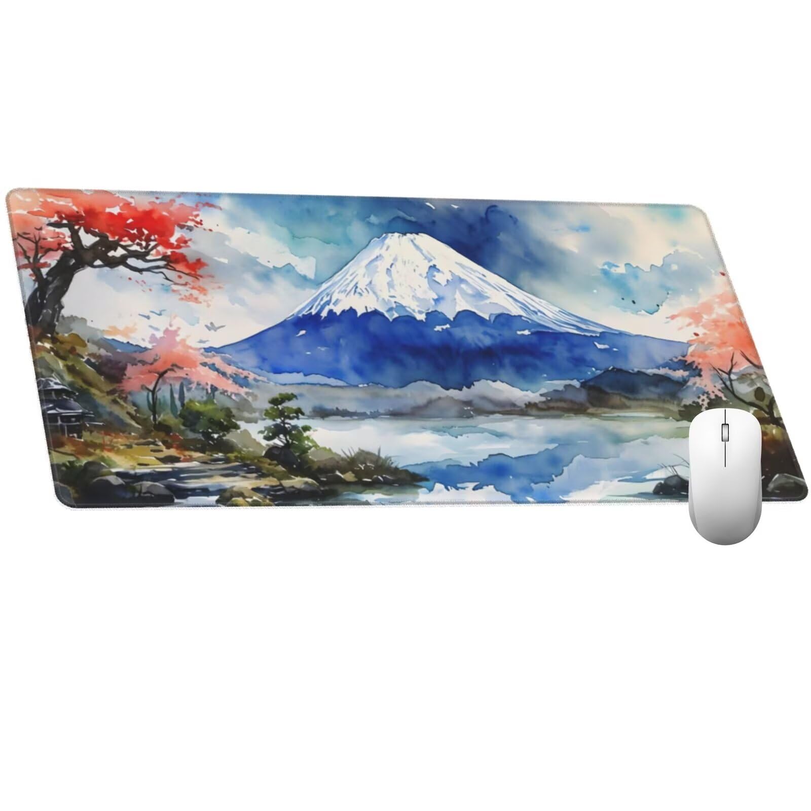 Alfombrilla Ratón Montaña Alfombrilla Ratón XXL 1600 x 800 mm, Japón Mouse Pad Gaming con Bordes Cosidos, Impermeable Mousepad XXL Base de Goma Antideslizante Duradera, Mouse Pad para Oficina Q856