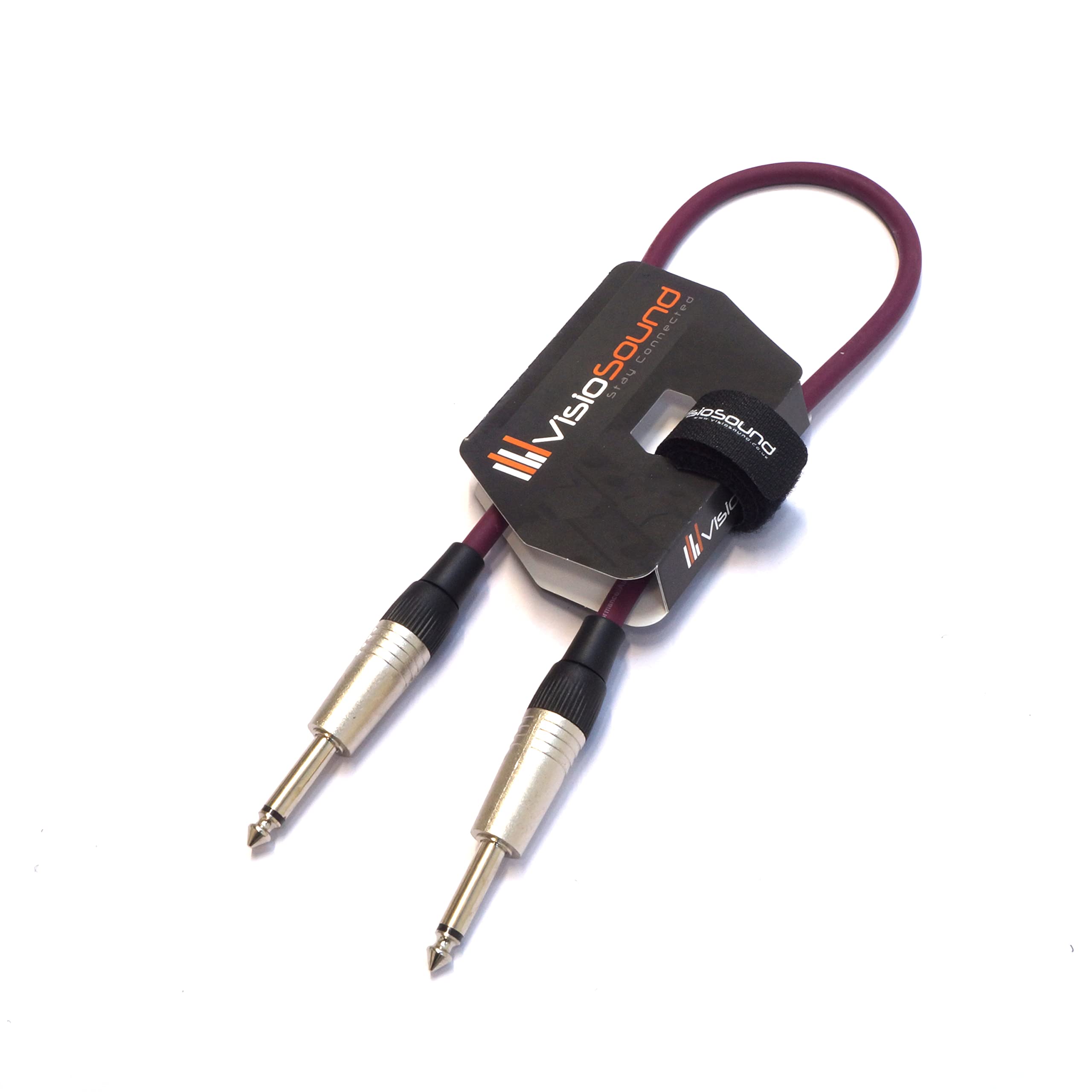 VisioSound Guitar Lead 6.35mm Mono Jack to Jack/Instrument Cable/Patch Lead / 6 Colours (0.5m, Purple)