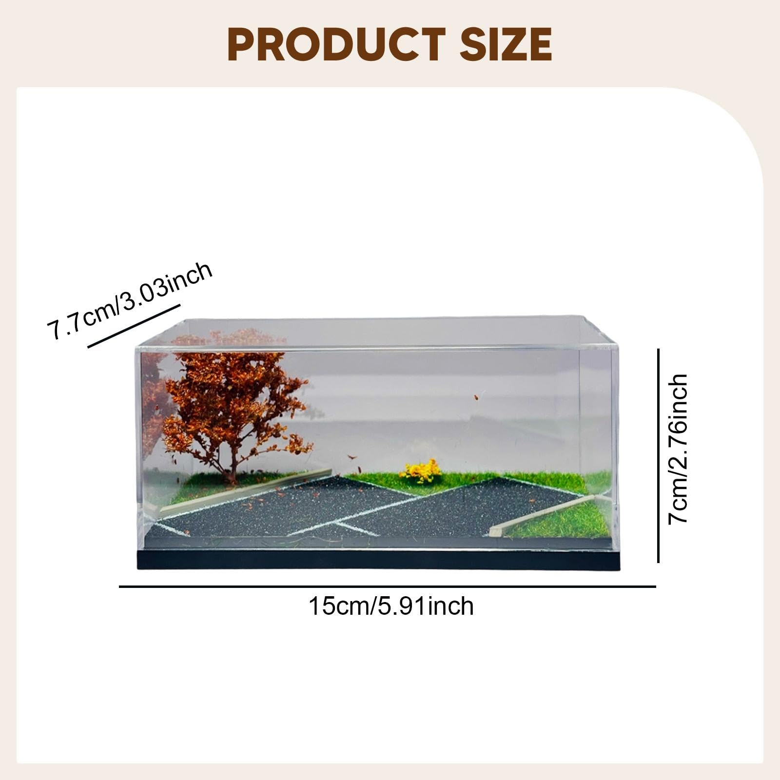 Vetrina per Veicoli in Miniatura in 1/64 con Vetro Acrilico E Albero Trasparente