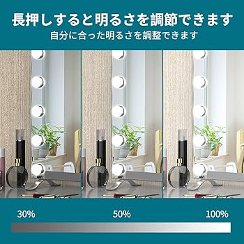 Amazon.co.jp: goteud 女優ミラー LED化粧鏡 壁掛け/卓上両用 三