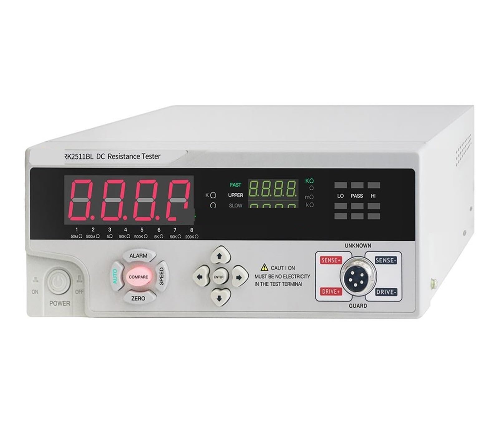 Comprobador de resistencia, Probador De Baja Resistencia CC RK2511BL Rango Prueba: 0,1 MΩ-50 KΩ, Precisión:,%