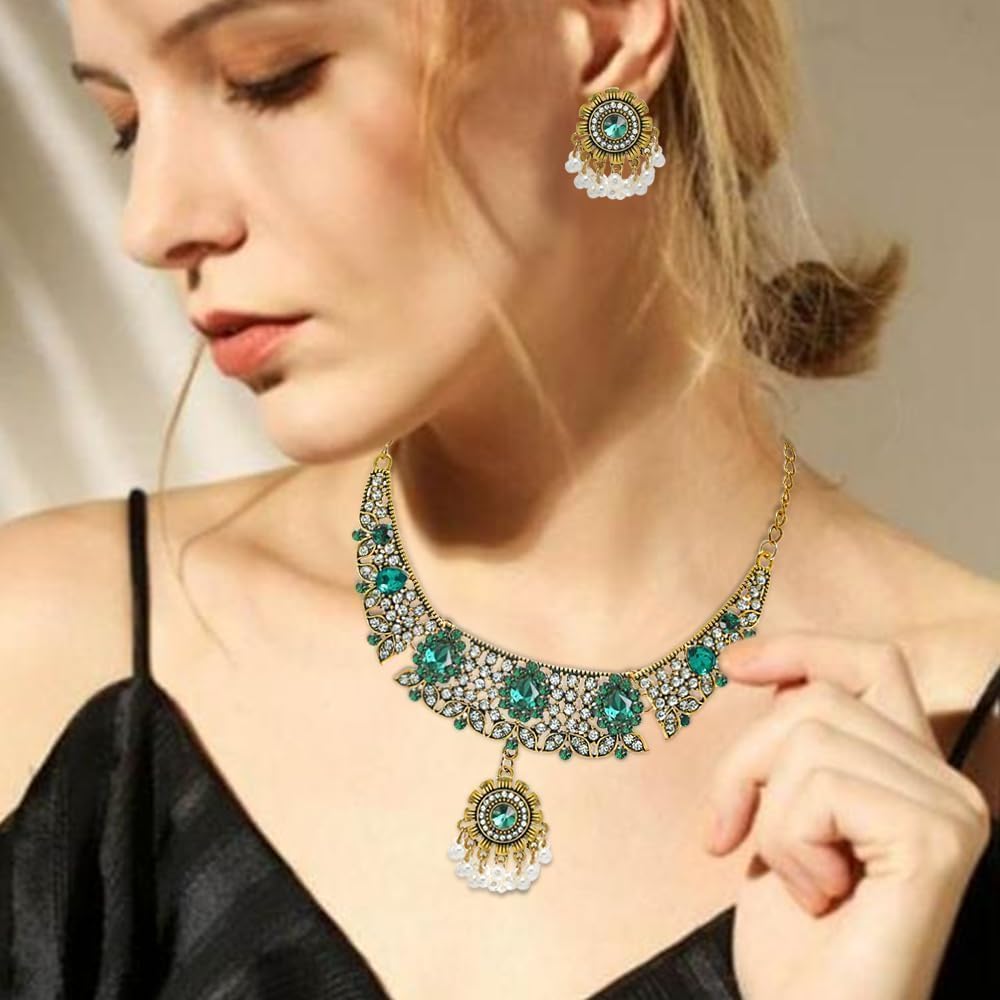 Set collana indiana in argento, set da sposa in argento, gioielli pakistani, gioielli Punjabi, set Tikka, set girocollo in argento, set da sposa, gioielli indiani - Italia