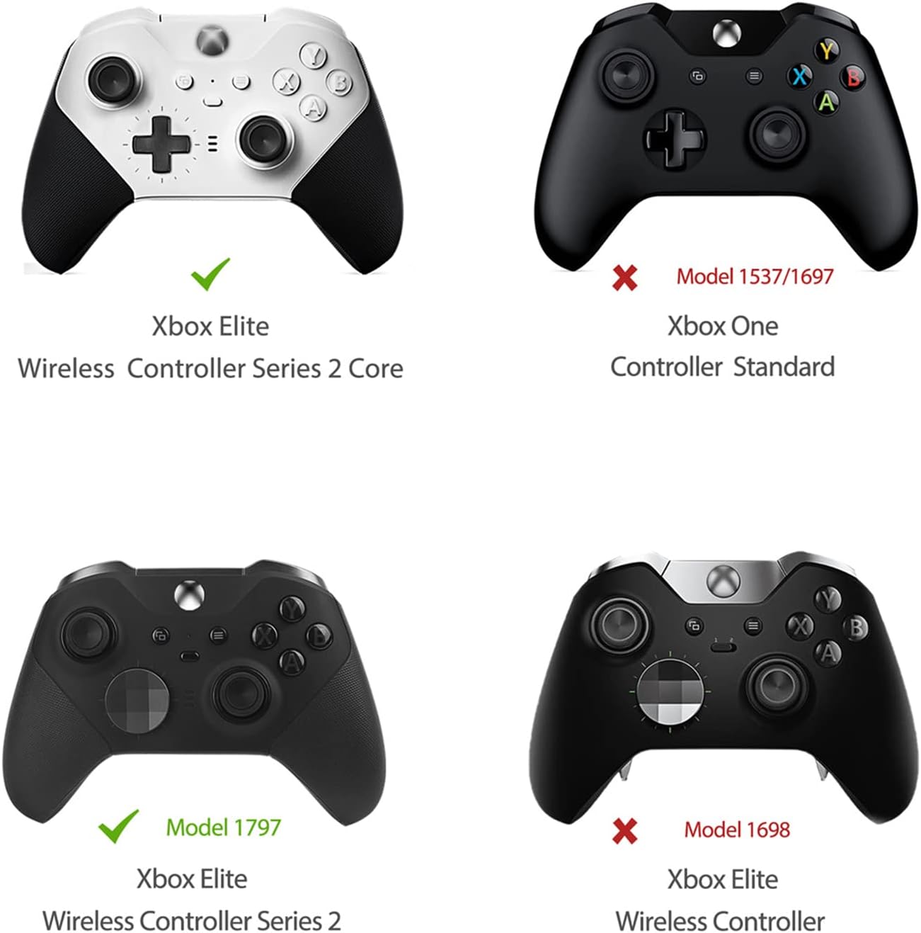 TOMSIN Component Pack for Xbox Elite Wireless Controller Series 2 Core, Accessories Includes 4 Metal Magnetic Thumbsticks, 4 Pcs Interchangeable Paddles, 1 Directional D-Pad (Black)