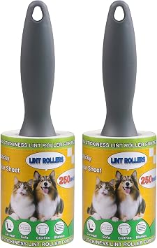 Lint Roller for Pet Hair 500 Sheets Extra Sticky Pet Hair Remover for Clothes Furniture Carpet Cleaner Cars Dogs Travel-Friendly Grip Handle White