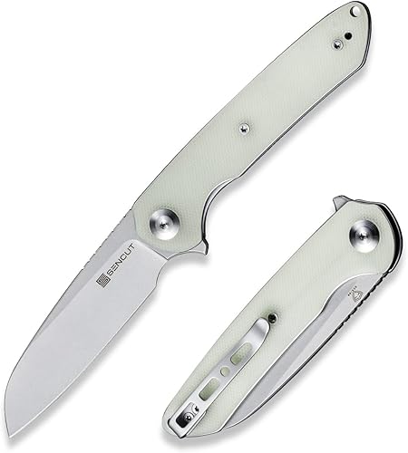 SENCUT Kyril - Cuchillo plegable de bolsillo para EDC, diseño de Ferrum Forge Knife Works, cuchillo pequeño con bloqueo de forro con clip, hoja