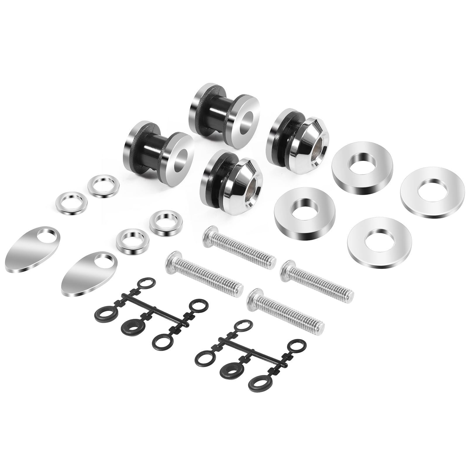 2006-2017 Passenger Backrest Sissy Bar Docking Hardware Kit Compatible with Harley Davidson Dyna Fat Bob Street Bob Low Rider Super Glide Wide Glide FXDL FXDF FXDWG Models Chrome
