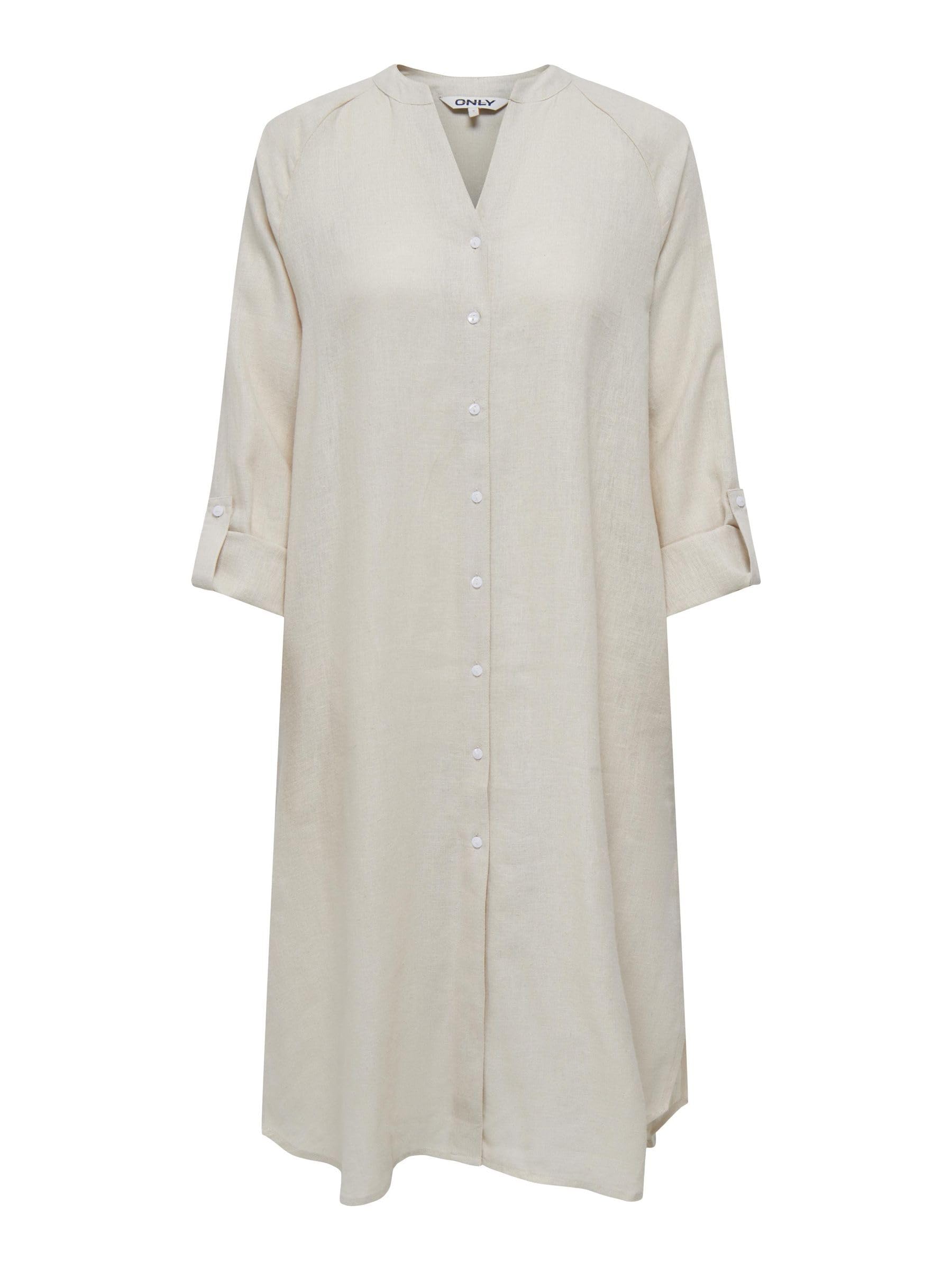 ONLY Women's Onltokyo L/S Linen Blend Dress Pnt Noos