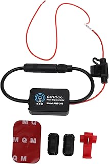 Amplificador de reforço de sinal de antena de rádio FM estéreo para carro, amplificador de sinal de amplificador de antena Universal 25‑30dB Receptor de unidade principal de mídia estéreo de rádio de