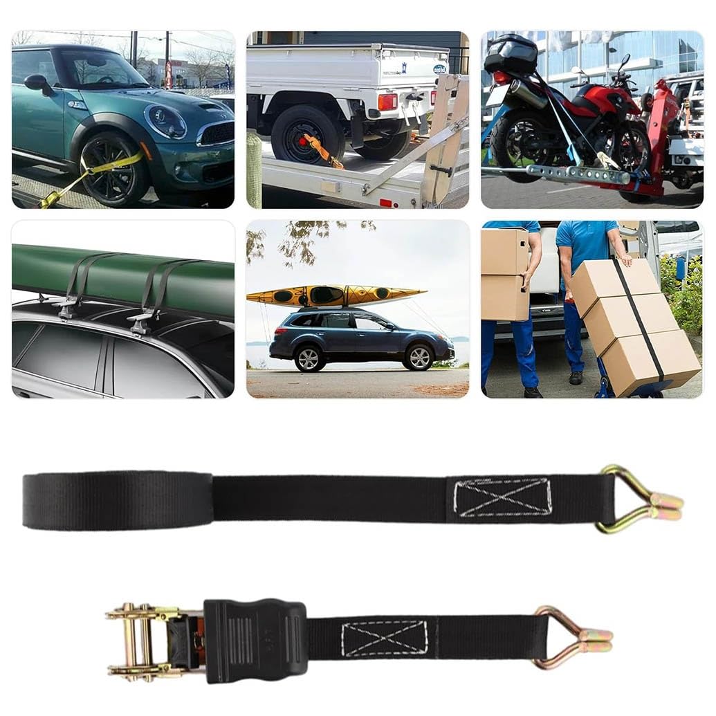4 Stück Spanngurte Mit Haken Ratsche In 5m 5000kg 5T Zweiteilig 50 Mm Ratschengurt Zurrgurte 11023lb Break Strength Für Ladungssicherung Motorrad Kajak Kanu ATV