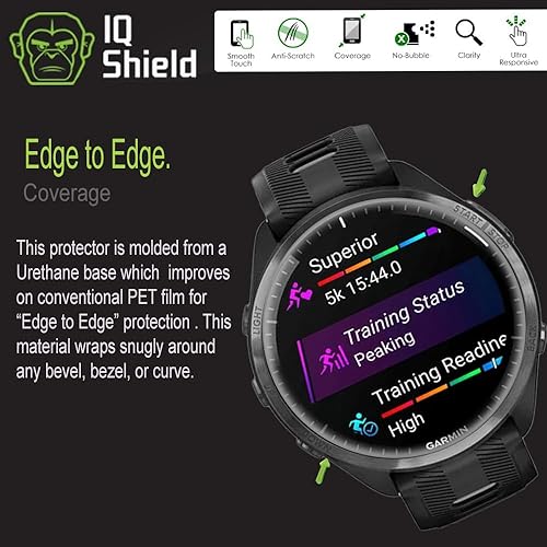 Miniatura 6 de IQShield Protector de pantalla compatible con Garmin Forerunner 965 (paquete de 6) Película transparente antiburbujas