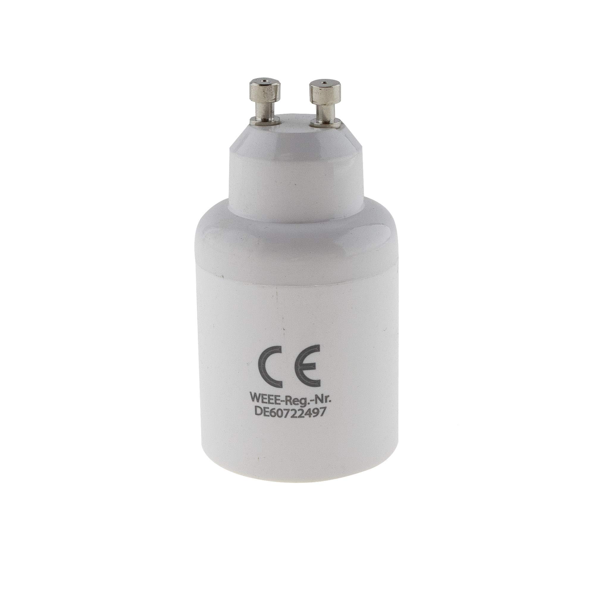 Set van 4 - E27 fitting naar GU10 fitting lampvoet adapter; lampadapter voor LED halogeen en energiebesparende lampen, wit