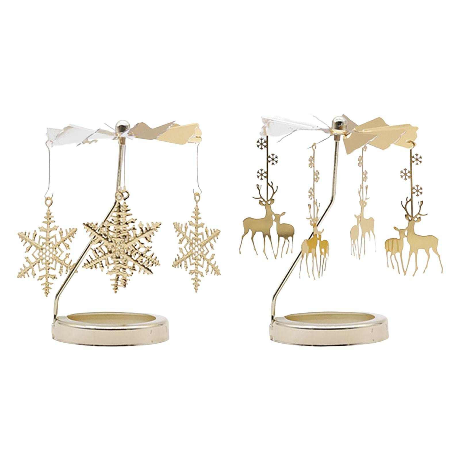 CALANDIS™ Spinning Tea Light Candle Holder Candle Ornament Rotating Candlestick 2X | Candle Holders & Accessories | Home Dacor-image-25