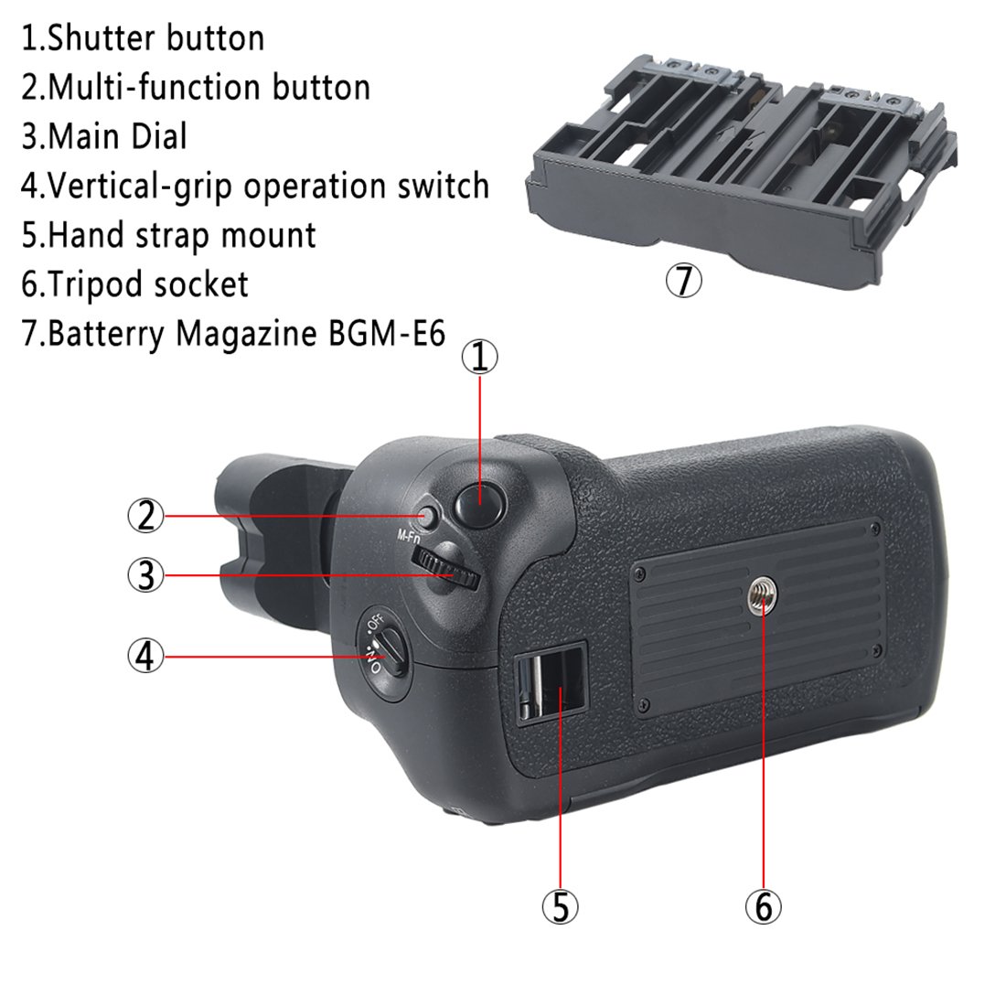 Amazon.com : DSTE Pro BG-E7 BGE7 Vertical Battery Grip + 2X LP-E6