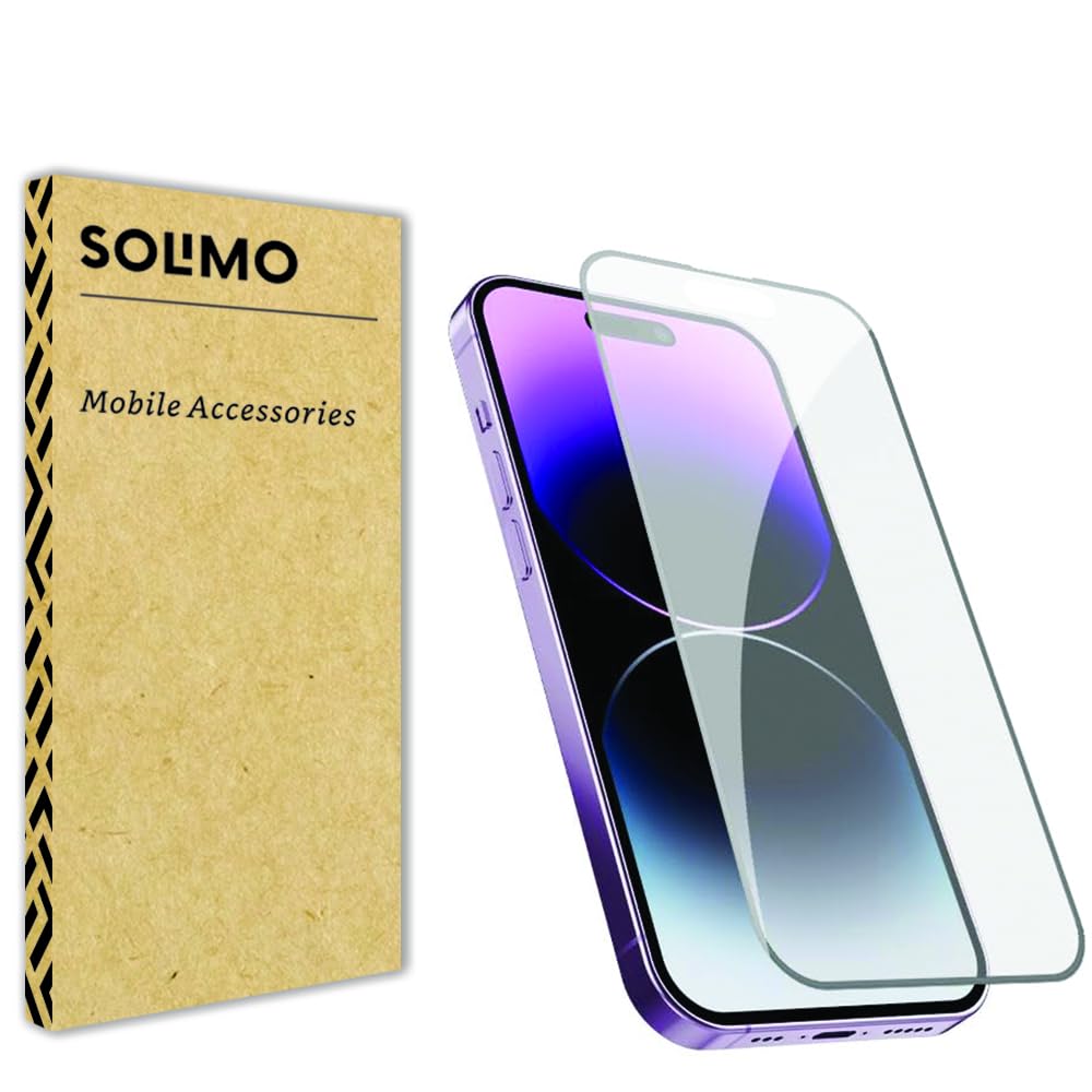 Amazon Brand - Solimo Tempered Glass Screen Protector for iPhone 15 Plus with Edge-To-Edge Protector Coverage | Easy Installation Kit (6.7 inches)