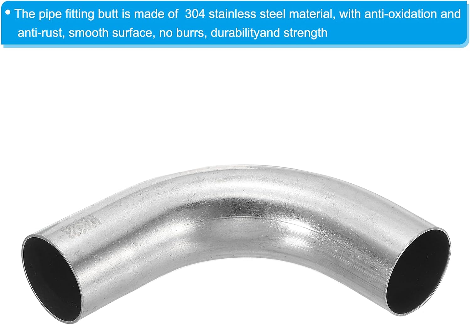 PATIKIL 1-1/4" OD 304 Stainless Steel Butt, 4Pack 90 Degree Elbow Pipe Fitting Bend Welding Sweat Solder Connection for Stair Handrail