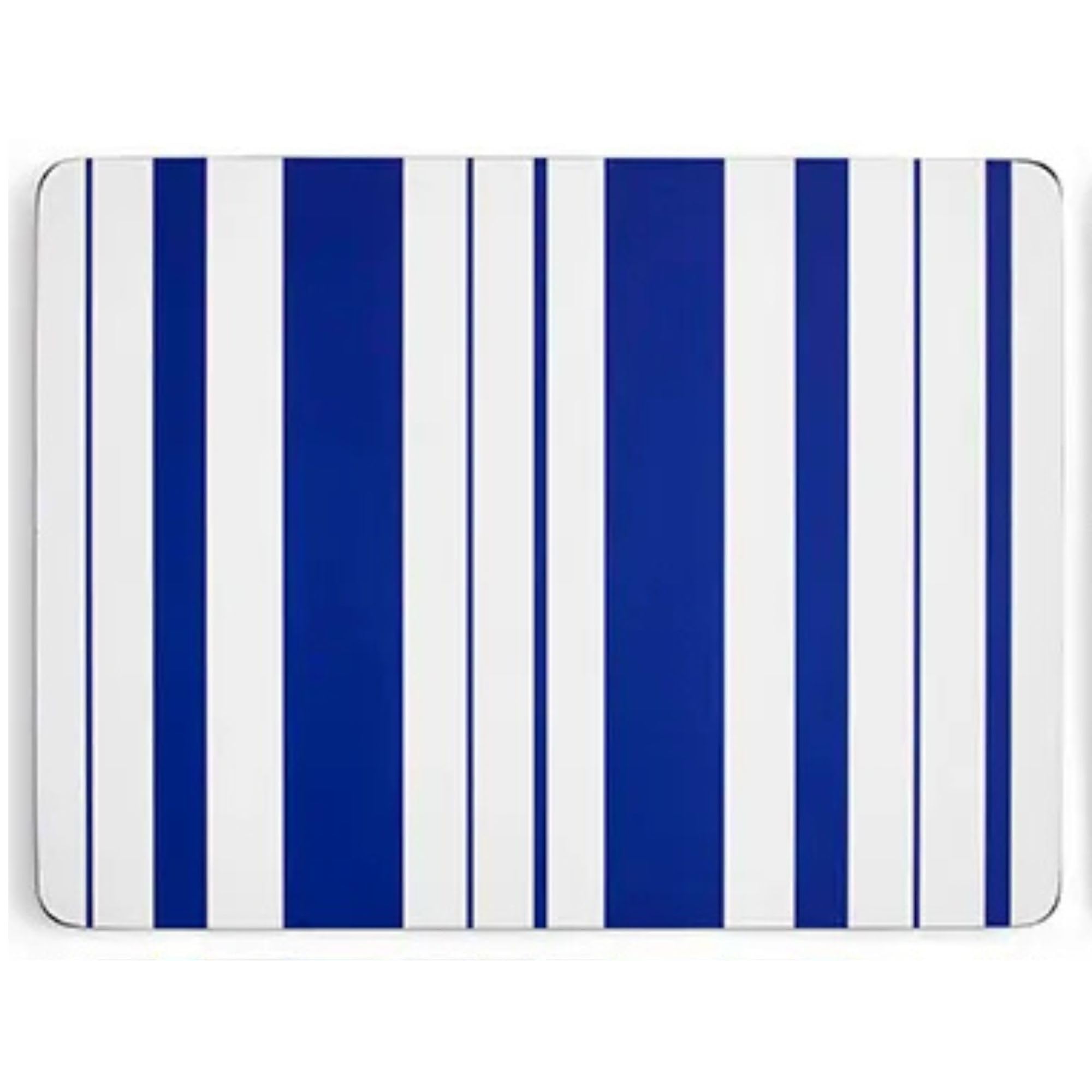 Pimpernel x Steccato Placemats Set of 6, Cork Backed Table Mats, Heat & Stain Resistant Table Protection, Blue Striped Modern Design, 30.5 x 23 cm