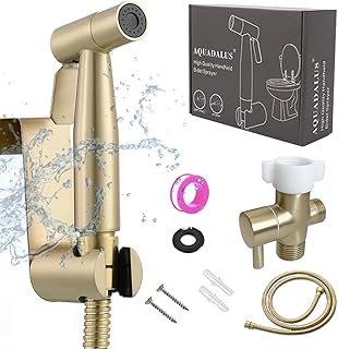 Handheld Bidet Sprayer for Toilet-Toilet Bidet Sprayer with Adjustable Water Pressure Control for Feminine Wash, Stainless Steel Cloth Diaper Bidet Toilet Bidet for Baby Wash Gold
