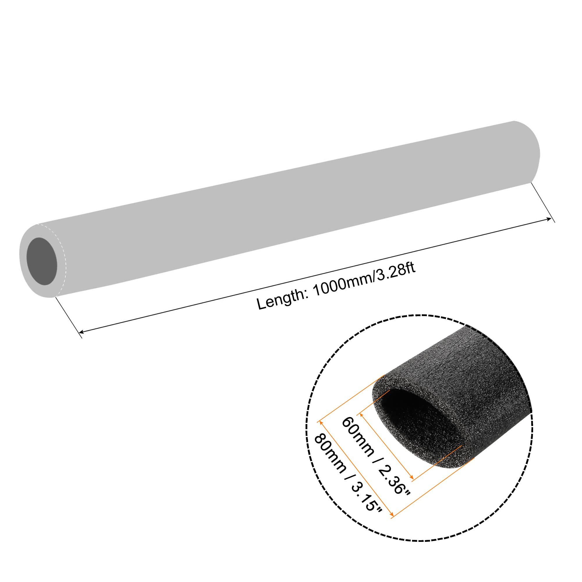 TUBE MOUSSE ÉPONGE manchon protection conservation chaleur 17 x 25 mm/0