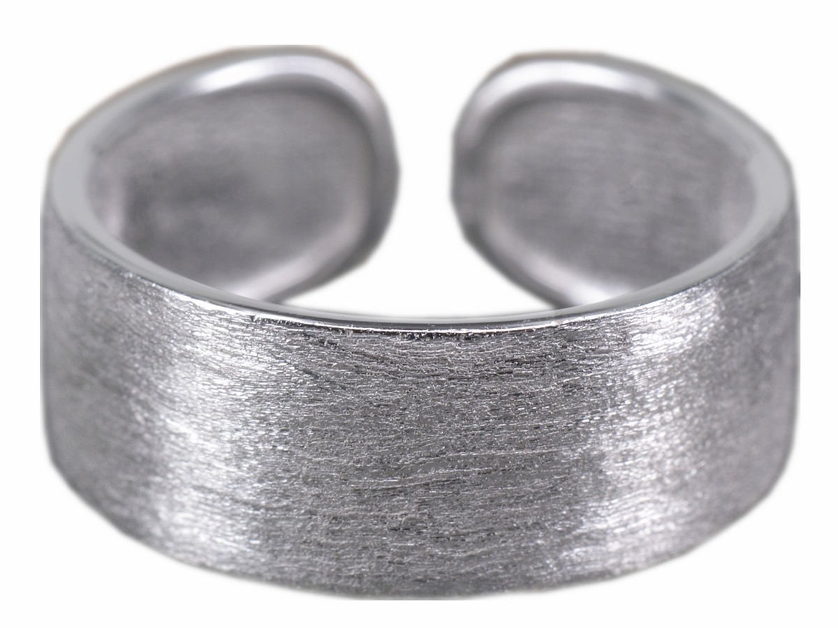 NicoWerkSRI194 Silver Ring Band Ring Simple Matt 925 Silver Adjustable Women's Rings Women's Jewellery, Sterling silver, No Gemstone