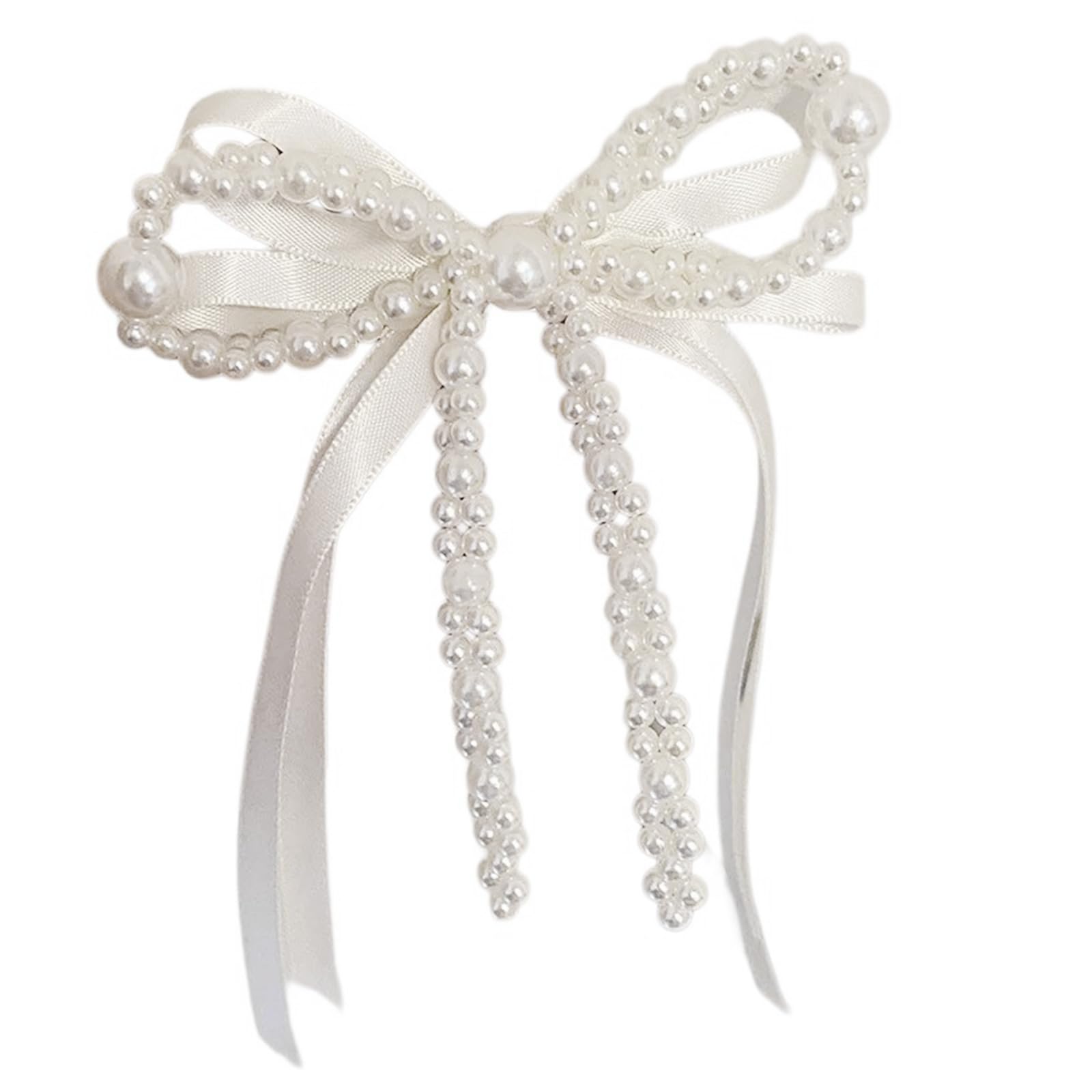 Wastebin Women's White Fashionable Pearls Butterfly Hairpin Elegant Hair Accessory Hairpieces Unique Headwear For Weddings And Daily Wear