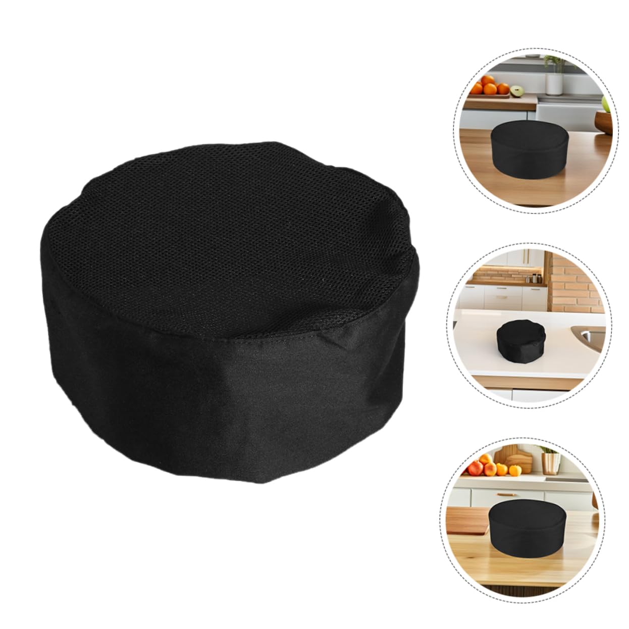 BESTYASH 6 Gorros de Chef Negros Ajustables de Algodón Malla Transpirable para Cocina Profesional y Servicio de Alimentos en Cocina