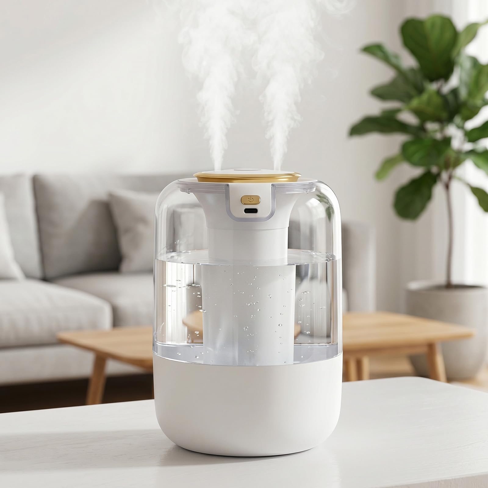 Humidifier for Bedroom - 2.2L Double Spray Cool Mist Humidifier