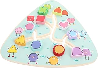 Operitacx Brinquedo Educativo Labirinto Ambulante Quebra-Cabeça De Madeira Aprendizagem Educacional Labirinto Educacional Placa Gosto Pai-Interativo Labirinto Brinquedo De Aprendizagem