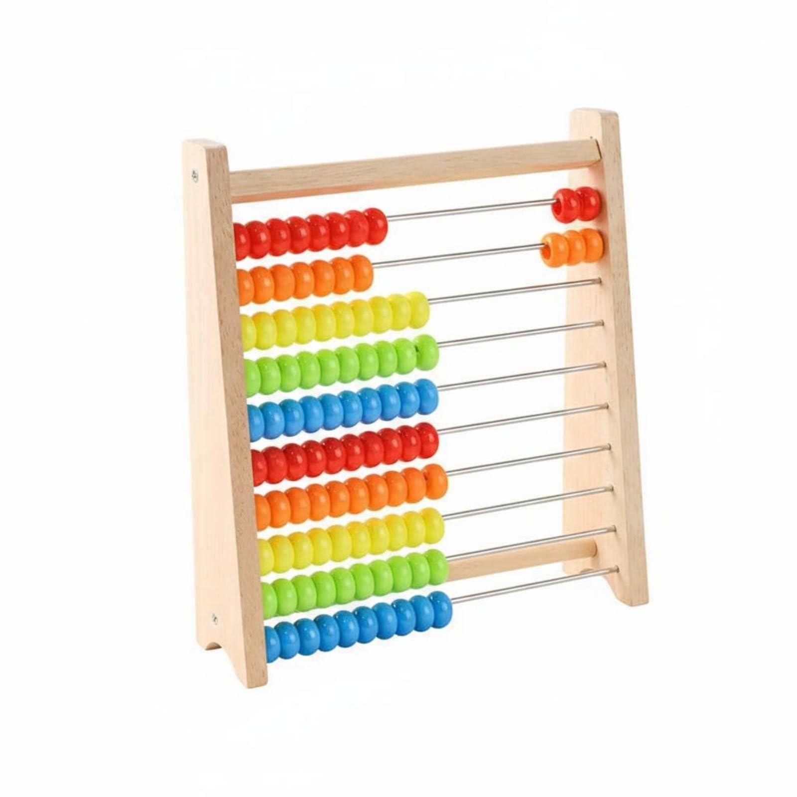 10-Row Abacus Addition and Subtraction Practice Wooden Abacus 100 Beads Color Bead Math Frame for Children, Preschoolers, Kindergarten, Classroom, S 10-Gear Frame | Mathematics | Educational-image-11