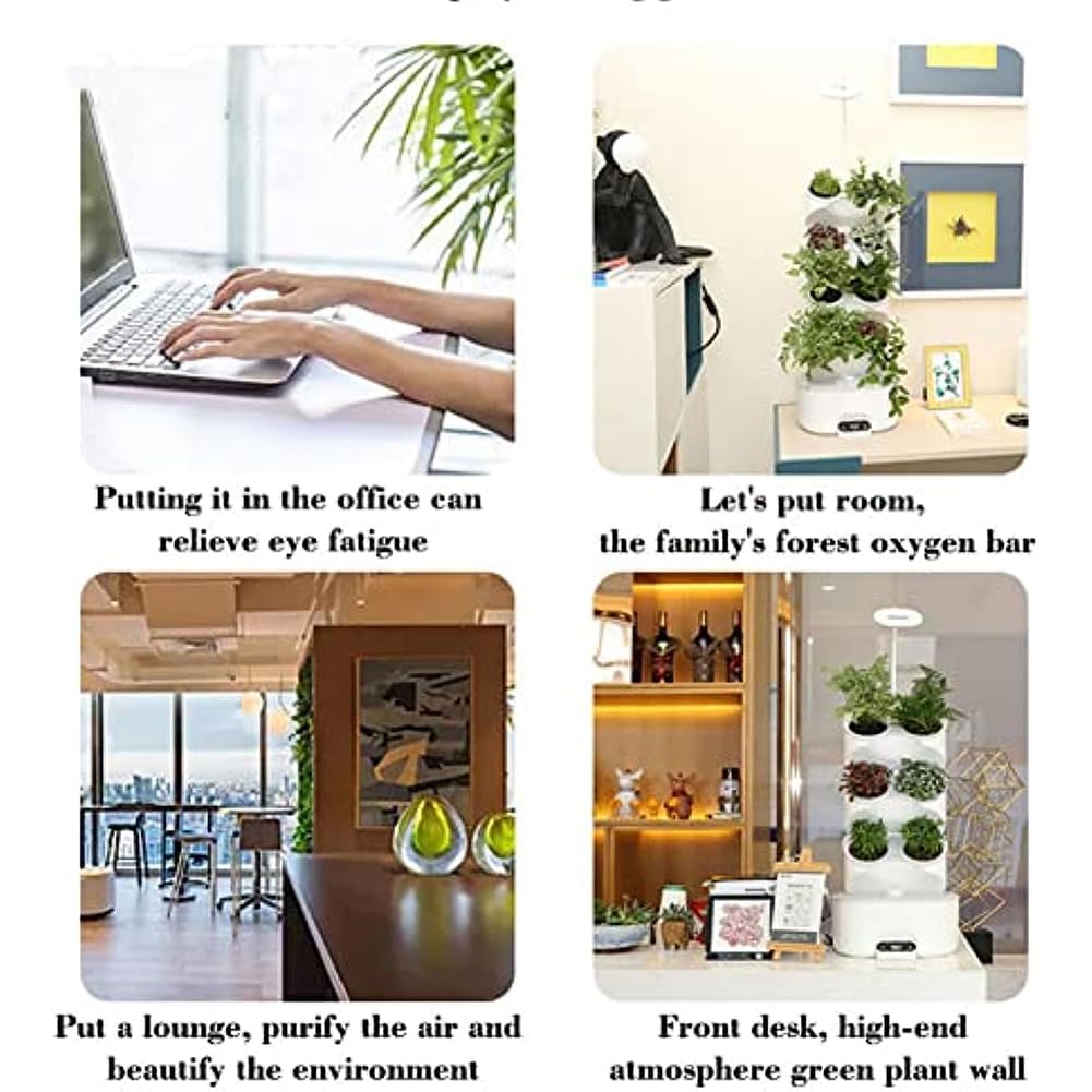 Sistema de cultivo hidropónico, kit de jardín de hierbas para interiores con luz LED de crecimiento, temporizador y pantalla táctil, germinación inteligente para hierbas, frutas y verduras