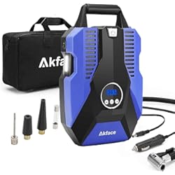 Comprar Compresor De Aire Para Coche Akface Compresor de Aire Coche,Inflador Coches Portatil,Inflador Neumaticos Hasta 150 PSI,Compresores 12v para Bicicleta de Coche y Otros Inflables,Azul