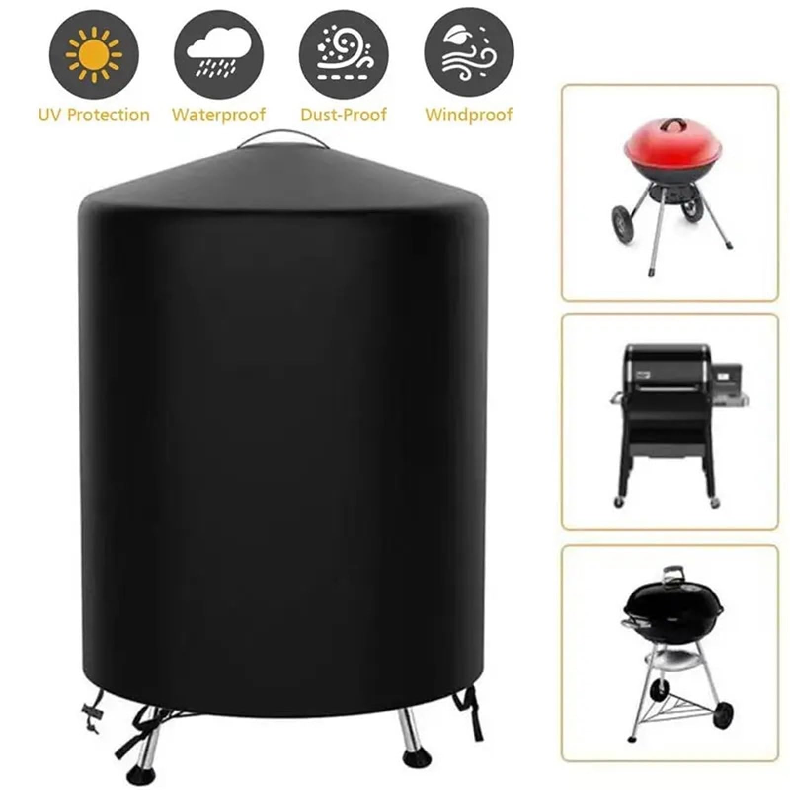 Copertura per Barbecue Resistente, Copertura for Barbecue da Esterno for Gas, Carbone, Elettrico, Nero, Diverse Misure(71x72cm)