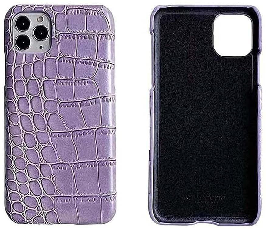 Étui pour Apple iPhone 12 Series coque cuir crocodile violet KANUZ - 2