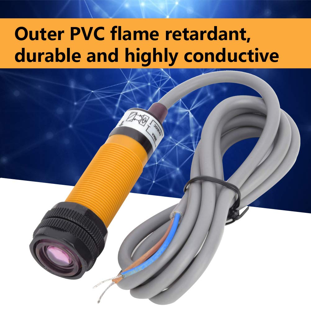 Photoelectric Sensor Switch,Detect Sensor DC 3 Wire 6-36V Pnp IR Photoelectric Sensor Switch E18 B03p1 5 30cm With Large Detection Distance