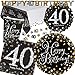 Amscan/Carpeta Kit de fête XXL « Sparkling Celebration » pour 40e anniversaire - Avec assiettes, gobelets, serviettes, nappe, confettis, bannière et ballon - 40 ans