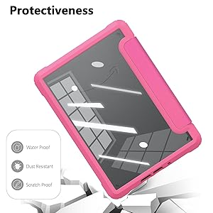 E NET-CASE Case for 7" Kindle Paperwhite 12th Gen 2024 Released & Kindle Colorsoft (1st Gen.2024/2025),Clear Back Shell Durable PU Leather Cover with Auto Sleep Wake,Raspberry