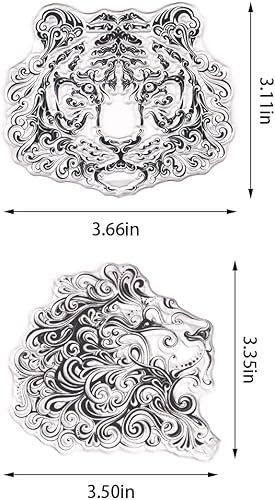Miniatura 2 de Sellos transparentes de fondo de tigre para hacer tarjetas, fondo de león, sellos de goma transparente, sellos de animales para decoración de