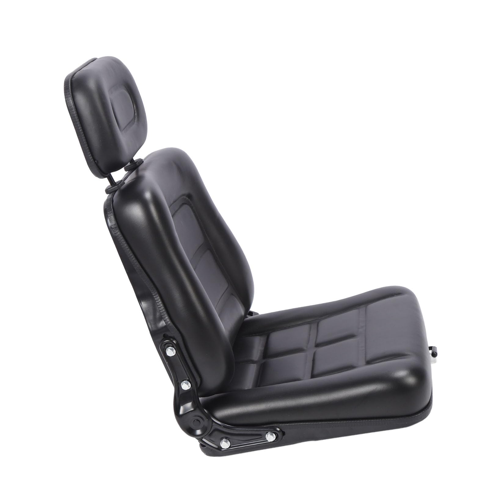 Aramox Asiento de Tractor, Asiento de Cortacésped Plegable de Cuero de PVC, Rango de Deslizamiento de 8 Cm, Ajustable de 30 a 180 Grados para Carretilla Elevadora, Tractor, Cortacésped, Cargador