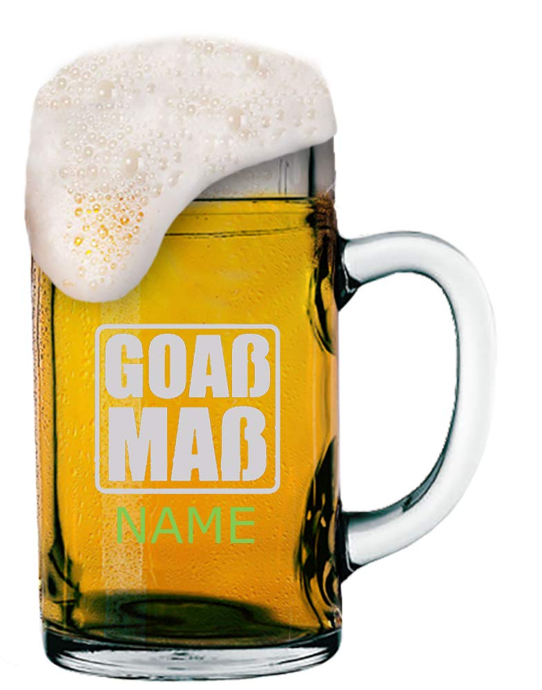 MeinGlas beer mug 1 litre with engraving of logo and name of your choice | customised size jug – MeinGlas (motif 05)