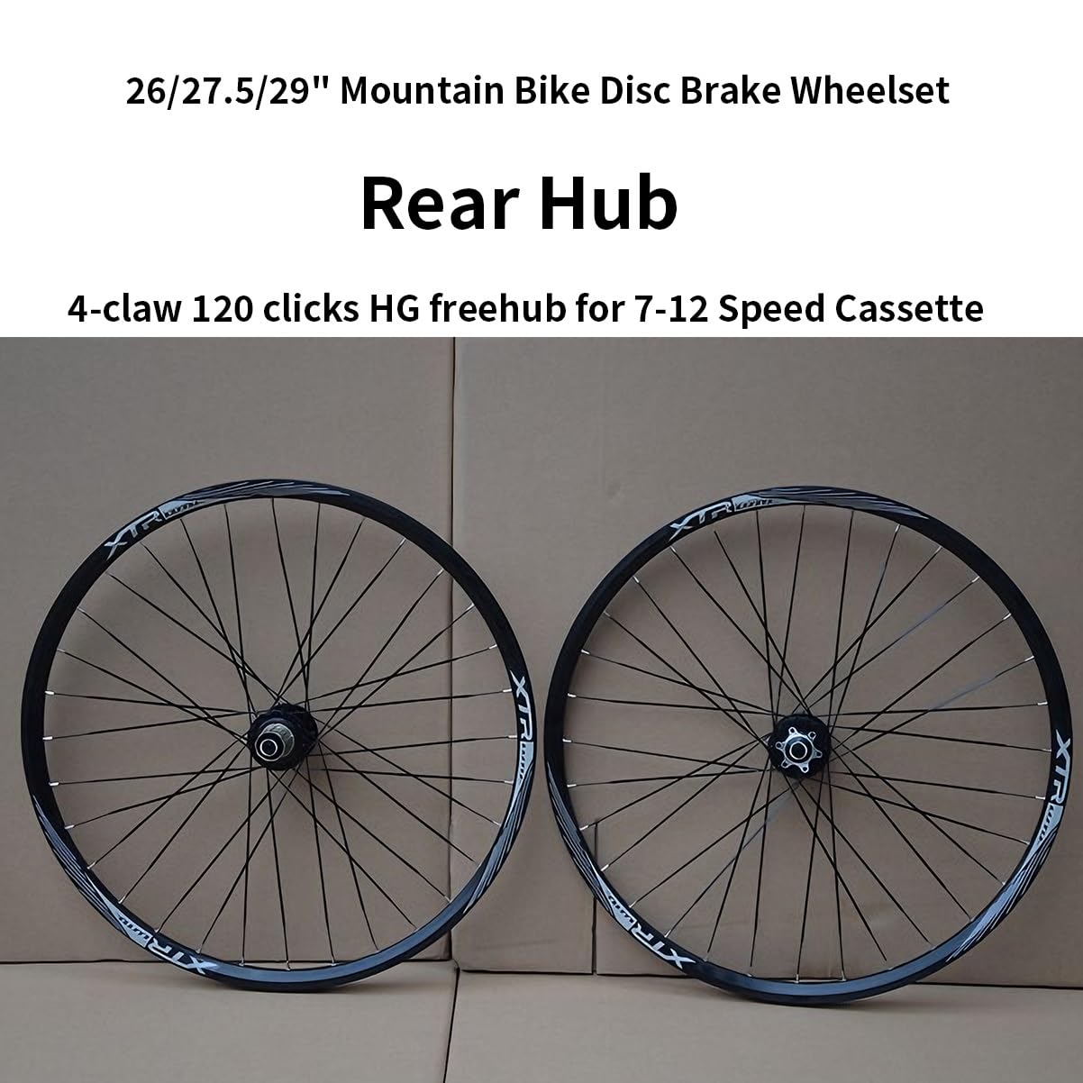 Zestaw kół do roweru górskiego 26/27,5/29 '' Ultralekkie felgi aluminiowe Quick Release Hamulec tarczowy 32 otwory przednie i tylne piasty do kasety 7-11 prędkości, 120 kliknięć
