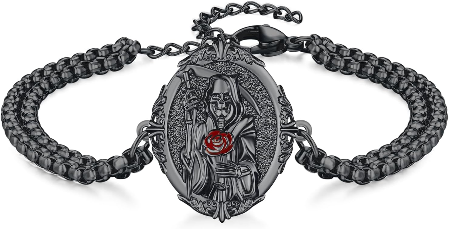 925 Sterling Silver Patron Saint Medal Bracelet Amulet Protection Jewelry Birthday for Men Women with Gifts Box