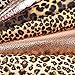 David angie Leopard Printed Faux Leather Sheet Holographic Burst Crack Synthetic Leather Fabric Assorted 5PCS 7.7