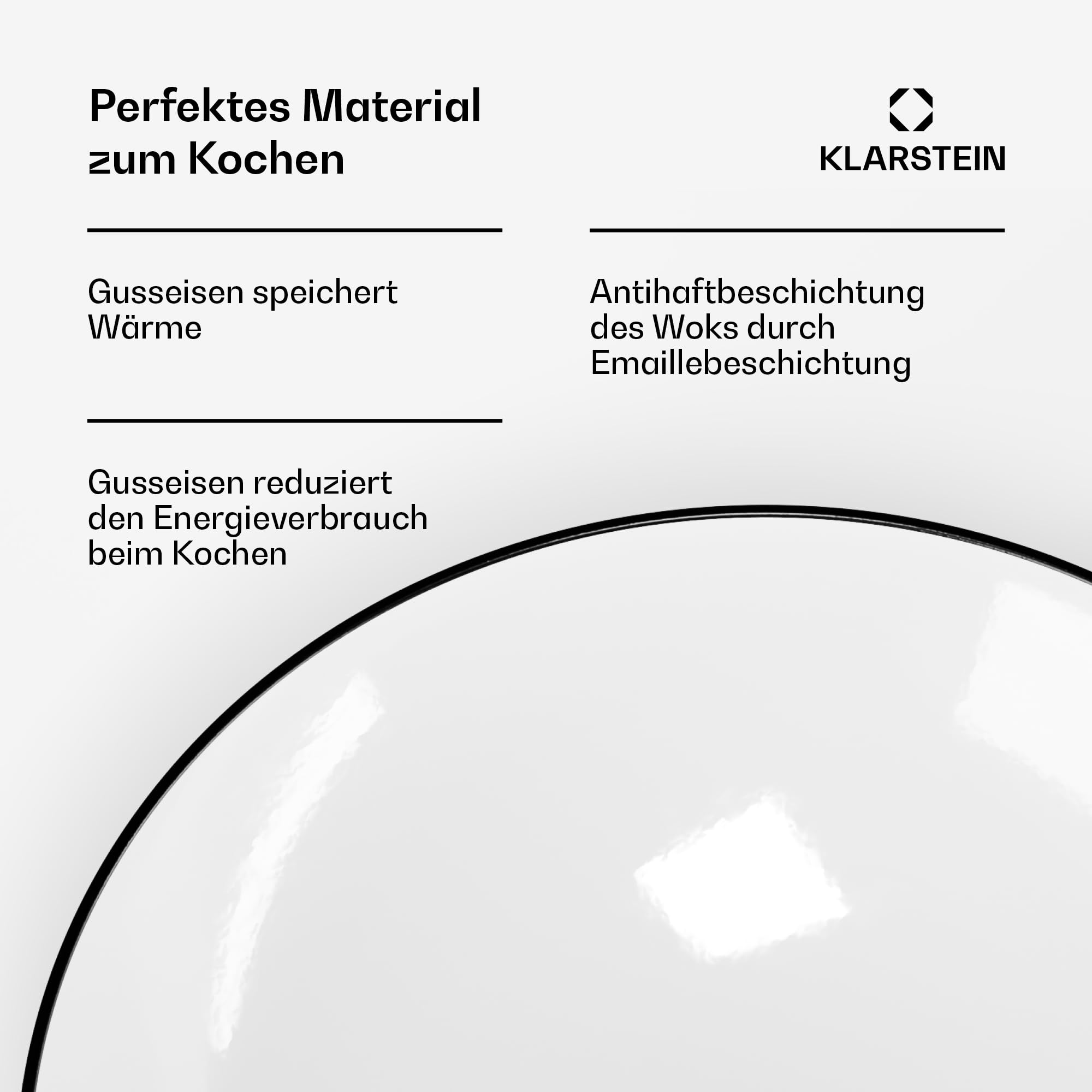 ToCi Wok-Pfanne aus Gusseisen, Emaillierte Pfanne & Wok, Große & Tiefe Beschichtete Wokpfanne mit Deckel & Griffen, Antihaft- für Induktion, Glaskeramik, Backofen, Gas- & Elektroherd