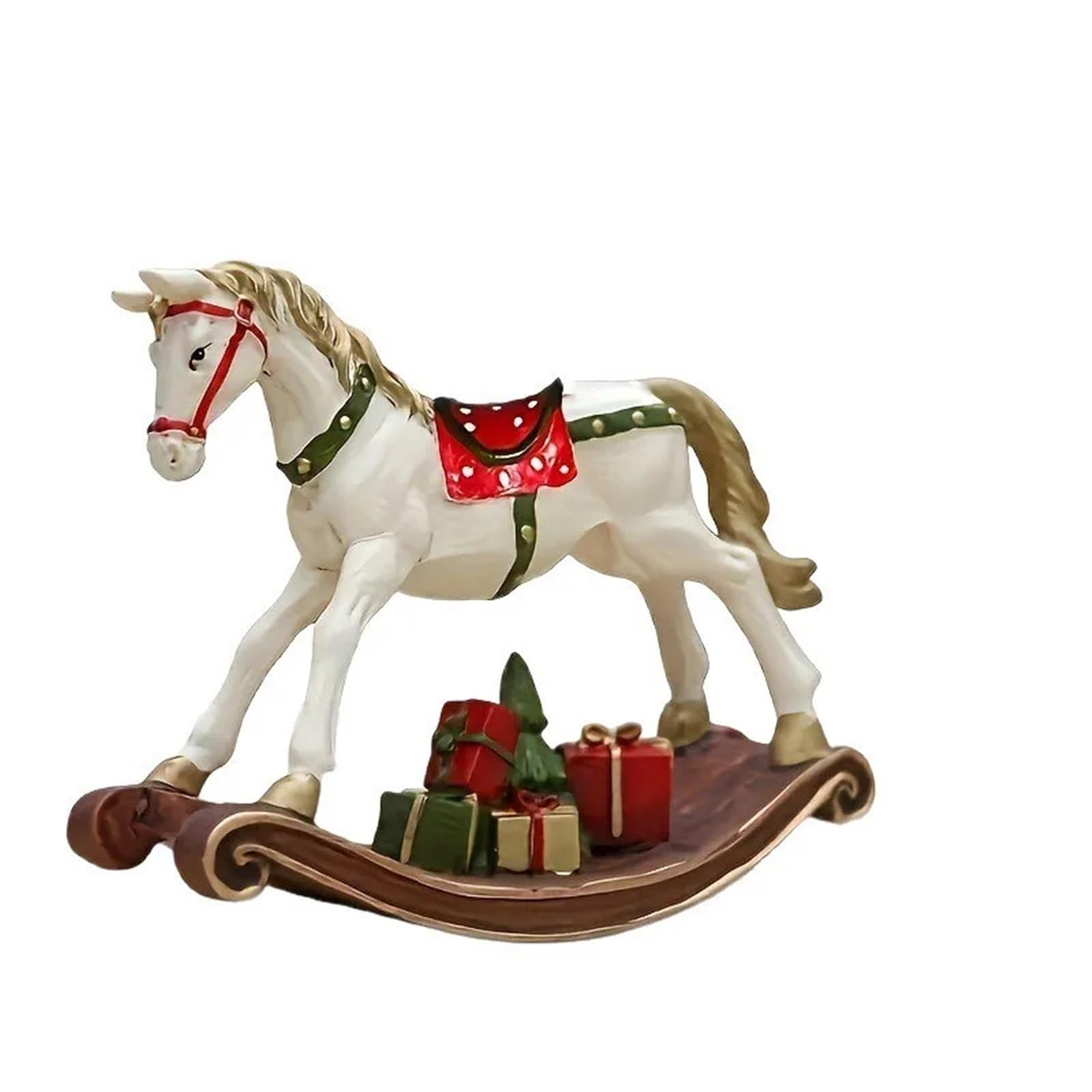 Miunihuooo Red Resin Retro Painted Wooden Horse Home Decoration Wooden Horse Series Exquisite Ornaments