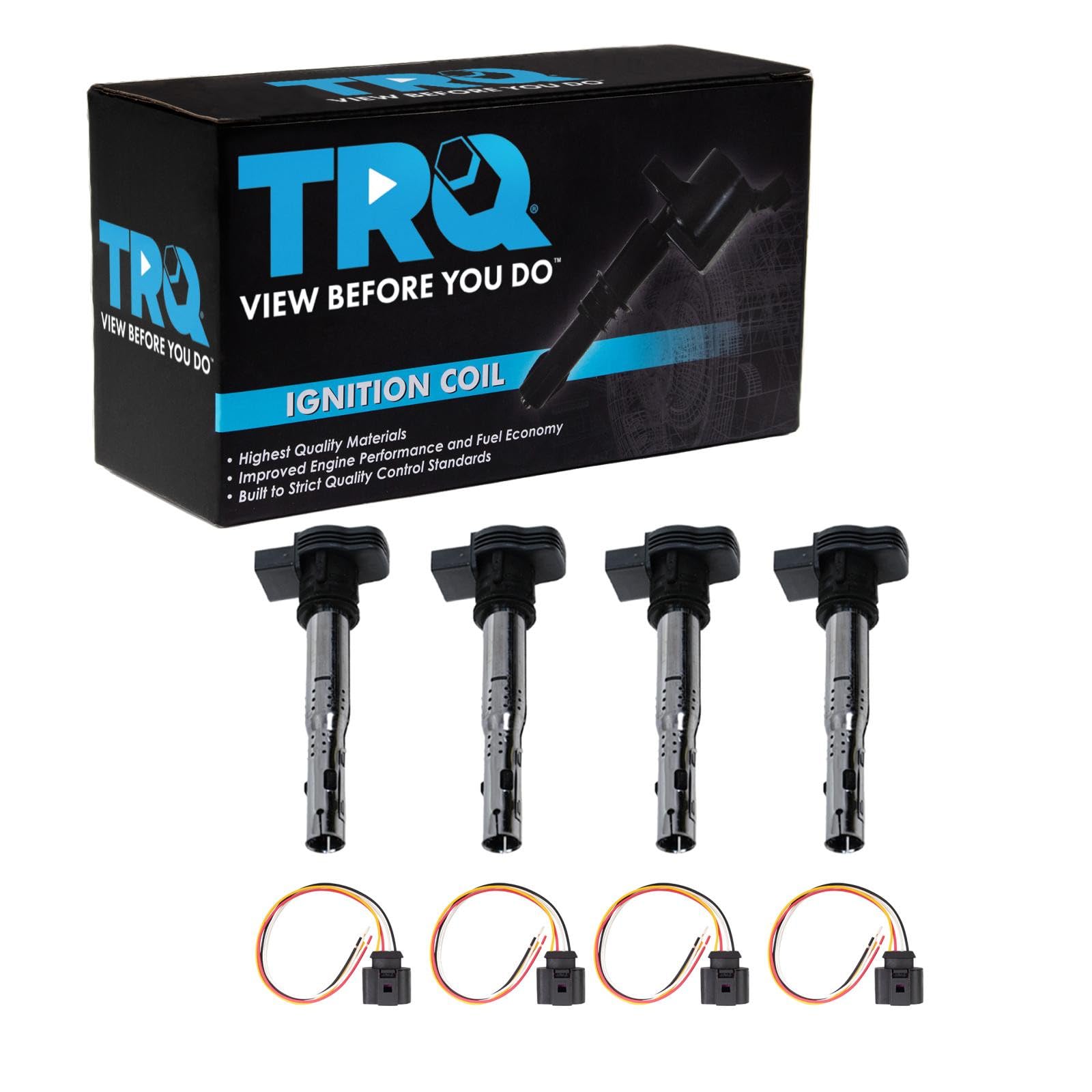 TRQ Ignition Coil Set Compatible with 05-16 Audi 06-17 Volkswagen