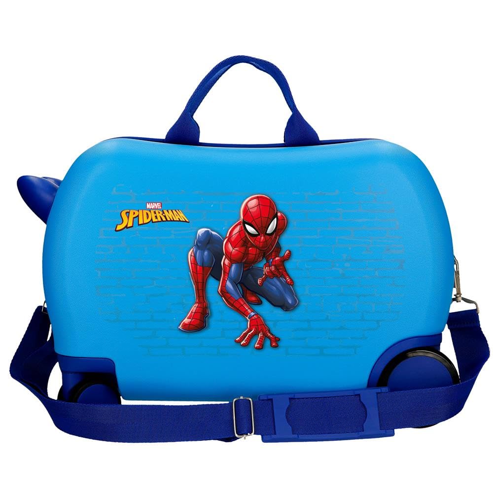 Disney Spiderman Vigilant Luggage - Bagaglio per bambini, ragazzi, il bagaglio a mano Vigilant con lucchetto a combinazione laterale e 4 ruote è realizzato in ABS, un materiale rigido e leggero.