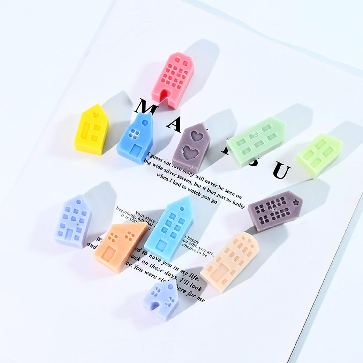 12 Small Art House Silicone Mold,Small House Silicone Candle Mold for Candle Making,Home Decor